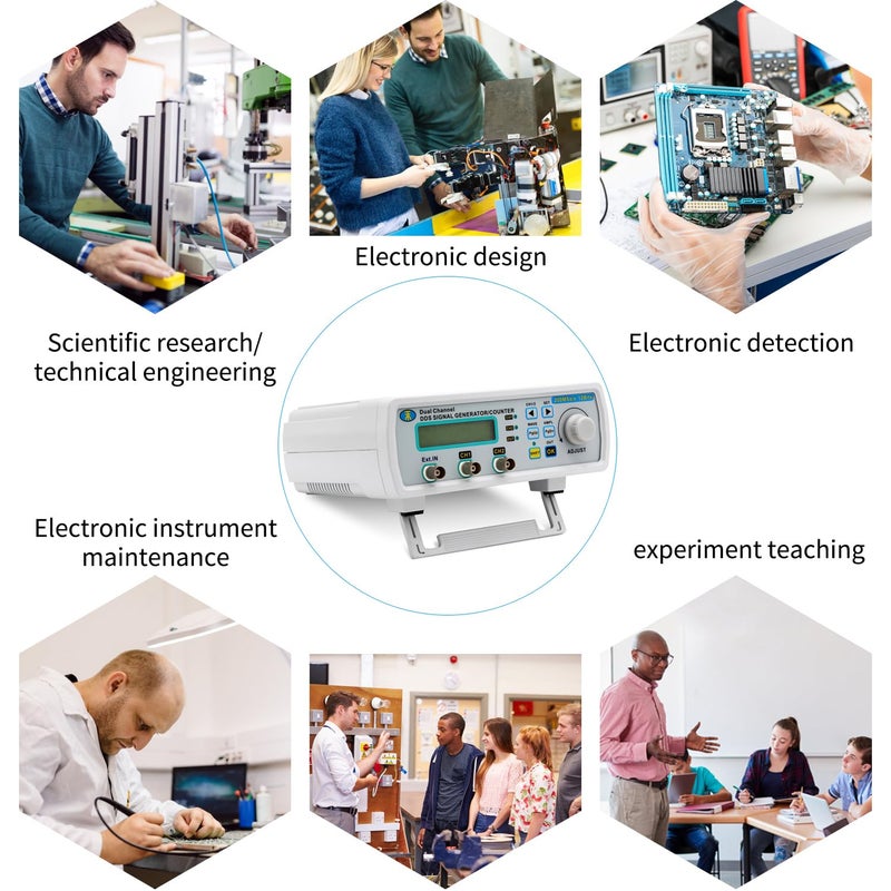 Koolertron DDS Signal Generator Counter, 2" Screen Display 25MHz High Precision Dual-Channel Arbitray Waveform Generator Frequency Meter 200MSa/s - Image 5